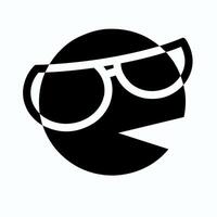 Cool Sunglasses Character Illustration Simple Black and White Design vector