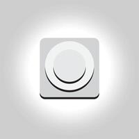 a white button on a gray background vector
