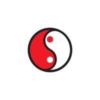 Yin and Yang Tao red version illustration. Original size international version vector