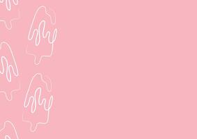 poster with a simple icon of a rectangular ice cream on a stick drawn with a single outline in line art style on a pink background vector