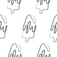 pattern with a simple icon of a rectangular ice cream on a stick drawn with a single outline in line art style vector