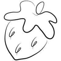 simple strawberry icon with a tail in line art style, for various designs and packaging vector