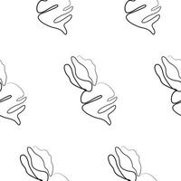 pattern with a simple icon of a red beet with a tail in line art style, for various food designs vector