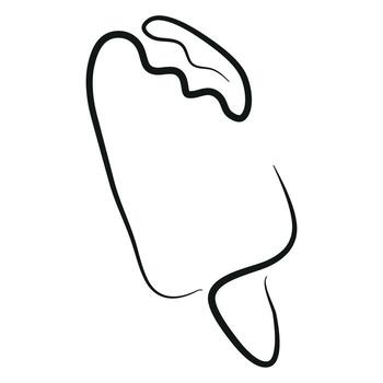 simple ice cream on a stick icon drawn with a few lines in line art style vector