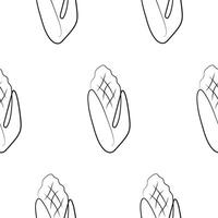 pattern with a simple corn cob icon in line art style, for various designs and packaging vector