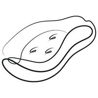 simple line art style half papaya icon, for various designs and patterns vector