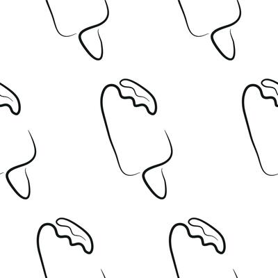 pattern with a simple ice cream on a stick icon drawn with several lines in line art style