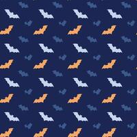 A pattern with bats on a blue background vector