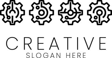 Abstract Technology Gears Creative Design Illustration art icon idea lines vector