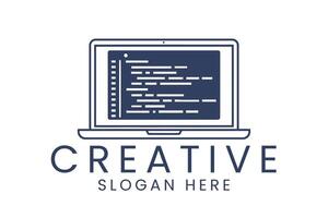 Creative coding for software development company and tech startup ideas vector