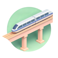 icon 3d style, icon, A high-tech maglev train floating above the track with no visible wheels png