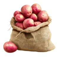 Fresh Red Potatoes in a Woven Sack Healthy Organic Root Vegetables png
