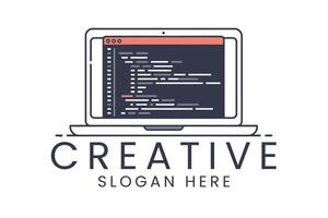 Creative coding for software developers and web development companies vector