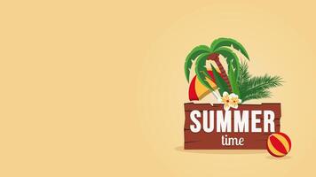 Summer Background with Beach Illustration Element Concept vector