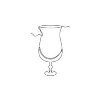 one line art Hurricane Glass illustration. line art, one continuous line, simple, hand drawn and sketch style. for icons, symbols, signs or logos vector