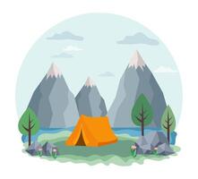 snow-capped mountains with surrounding greenery in a serene setting depicted the composition features towering peaks, scattered clouds illustration vector