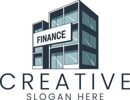 Modern Finance Building Creative Business Design Icon Money Image Clean Office Growth vector
