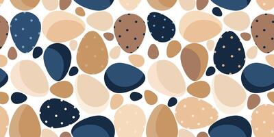 Modern Scandinavian style Egg Seamless Background.Seamless pattern with stylized eggs in earth tones with speckled textures, ideal for Easter design kids products packaging fabric prints vector