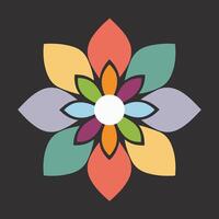 Minimalist Colorful Flower Art for Decorative Use vector