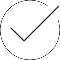 A check mark in a circle on a white background vector