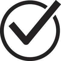 A check mark in a circle vector