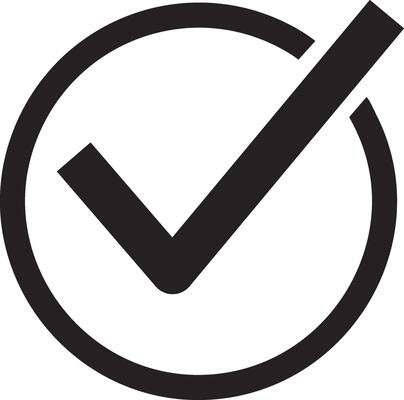 A check mark in a circle