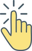 A hand with a finger pointing up and a light coming from it vector