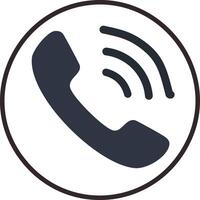 A phone icon with a phone receiver in the middle vector