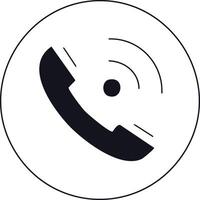 Phone icon in circle on white background vector