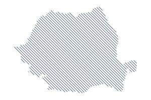 Abstract Romania map with diagonal line design on white background for presentations, infographics, reports, posters vector