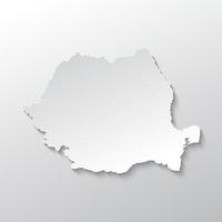Grey Romania map in paper style for presentations, infographics, reports, poster design vector