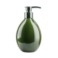 Hygiene Concept of a Green Soap Bottle with Floating Bubbles on Transparent Background png