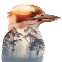 Kookaburra with Nature Overlay in Artistic Style and Soft Color Palette png