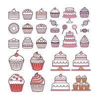 Retro Sweets and Cakes Collection vector