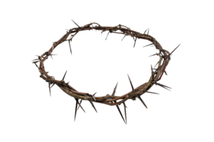 Crown of thorns casting a distinct shadow, creating a symbolic easter image of suffering, sacrifice, and remembrance good friday cutout isolated on a transparent background png