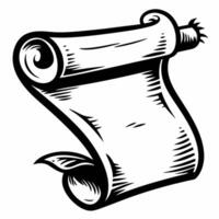 Vintage Scroll Symbol with Rolled Paper Illustration vector