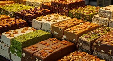 A display of different types of candy photo