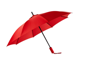 Bright Red Umbrella Open and Viewed from the Side, Isolated on a Clear Transparent Background, Symbolizing Protection from Rain, Bold Color, and Simple Design png