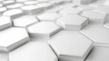 Abstract white hexagonal geometric pattern background photo