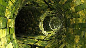 Abstract Green Geometric Tunnel Structure Design photo