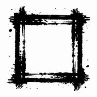 Abstract Grunge Frame Design with Brush Stroke Texture in Black Ink Style vector