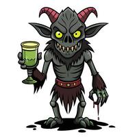 A ish creature with horns vector
