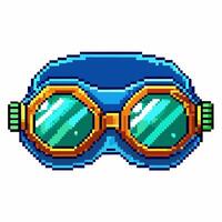 Retro Pixel Art Goggles with Neon Colors vector