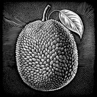 A drawing of a fruit with a leaf on top vector
