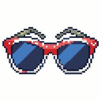 Retro Pixel Art Sunglasses Nostalgic 8 bit Style Illustration vector