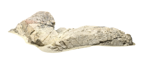 Isolate realistic beige desert rock on transparent backgrounds 3d rendering png