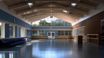 Bright Lobby With Seating And Large Windows photo