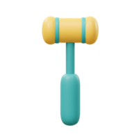 Yellow Teal Reflex Hammer 3D Render Simple Design Medical Tool png
