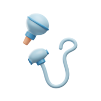 Light Blue Medical Bulb Syringe 3D Render Simple Design png