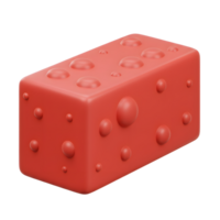 Red Blocky Object With Bubble Texture 3D Render Simple Design png